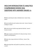WGU D491 INTRODUCTION TO ANALYTICS COMPREHENSIVE REVIEW 2026 QUESTIONS WITH ANSWERS GRADED A&plus;