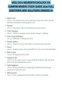 WGU D574 NEUROPSYCHOLOGY OA COMPREHENSIVE STUDY GUIDE 2026 FULL QUESTIONS AND SOLUTIONS GRADED A&plus;