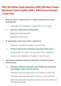 TNCC 9th Edition Study Questions 2026 &lpar;150 Most Tested  Questions&rpar; &vert;Latest Update 2026 &vert; 100&percnt; Correct Answers  &vert; Exam Prep