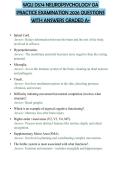 WGU D574 NEUROPSYCHOLOGY OA PRACTICE EXAMINATION 2026 QUESTIONS WITH ANSWERS GRADED A&plus;