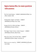 Sigma Gamma Rho&comma; Inc exam questions with answers
