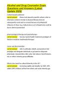 Alcohol and Drug Counselor Exam Questions and Answers &lpar;Latest Update 2026&rpar;&period;docx