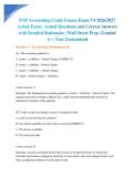 WSP Accounting Crash Course Exam V4 2026&sol;2027 Actual Exam &vert; Actual Questions and Correct Answers with Detailed Rationales &vert; Wall Street Prep &vert; Graded A&plus; &vert; Pass Guaranteed