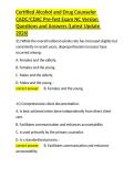 Certified Alcohol and Drug Counselor CADC CDAC Pre-Test Exam NC Version Questions and Answers &lpar;Latest Update 2026&rpar;&period;docx