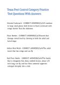 Texas Pest Control Category Practice Test Questions With Answers
