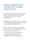 Texas Pesticide Applicator General Certification &lpar;2025&rpar; &ndash; Real Exam Questions & Answers