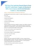 Wall Street Prep Analyzing Financial Reports Exam 2026&sol;2027 Actual Exam &vert; Complete 40 Questions & 100&percnt; Correct Answers with Detailed Rationales &vert; Graded A&plus; &vert; Pass Guaranteed