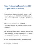 Texas Pesticide Applicator General 19-22 Questions With Answers&period;