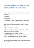 Texas Pesticide Applicator General 8-9 Questions With Correct Answers