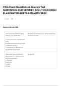 CSIA Exam Questions & Answers Test QUESTIONS AND VERIFIED SOLUTIONS &vert;2026&vert; ELABORATED &DETAILED ANSWERS&excl;&excl;