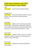 CADC Exam Questions with 100- Correct Answers Latest Update&period;docx