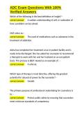 ADC Exam Questions With 100- Verified Answers&period;docx