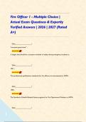 Fire Officer 1 - Multiple Choice &vert; Actual Exam Questions & Expertly Verified Answers &vert; 2026 &vert; 2027 &lpar;Rated A&plus;&rpar;     