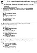 CC CALIFORNIA UST INSPECTOR EXAM NEWEST 2024 ACTUAL EXAM 300 QUESTIONS AND CORECT DETAILED ANSWERS &lpar;VERIFIED