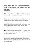 WGU D662 OBJECTIVE ASSESSMENTS FINAL 2026 ACTUAL SCRIPT FULL SOLUTION STUDY MATERIAL