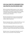 WGU D662 OBJECTIVE ASSESSMENTS FINAL 2026 PRACTICE SOLUTION REVIEW SHEET