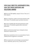 WGU D662 OBJECTIVE ASSESSMENTS FINAL 2026 TEST PAPER QUESTIONS AND SOLUTIONS VERIFIED