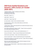 DSA Exam Verified Questions and Answers &vert; 100&percnt; Correct &vert; A&plus; Graded &lpar;2026&ndash;2027&rpar;