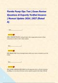 Florida Pump Ops Test &vert; Exam Review Questions & Expertly Verified Answers &vert; Newest Update 2026 &vert; 2027 &lpar;Rated A&rpar; 
