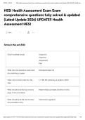 HESI Health Assessment Exam  comprehensive questions fully solved & updated &lpar;Latest Update 2026&rpar; UPDATE&excl;&excl; Health Assessment HESI