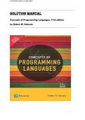 Concepts of Programming Languages 11th Edition by Robert Sebesta Solution Manual &vert;All Chapters Verified&vert; Guide A&plus;