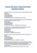 Finance 325 Exam 2 Study Guide With Complete Answers