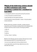 Which of the following actions should an EKG technician take when preparing a patient for a standard 12 lead EKG&quest;