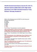 Health Assessment Exam 2 &lpar;Jarvis Ch&period; 8 & 11&rpar;  Newest Update &lpar;2026-2027&rpar; with High-Yield  Questions and 100&percnt; Verified Answers&sol; Fully  Solved &sol; Already Graded A&plus; 