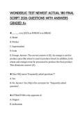 WONDERLIC TEST NEWEST ACTUAL 180 FINAL SCRIPT 2026 QUESTIONS WITH ANSWERS GRADED A&plus;