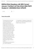 EDPNA EXAM Questions with 100&percnt; Correct Answers &vert; Verified &vert;&vert; ACTUAL EXAM 2026 TEST&excl;&excl; Graded A&plus; &vert; 2025&vert;2026 EXAM UPDATE
