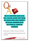 NR 547 Midterm Exam &ndash; 200 Questions & Rationales &vert; DSM-5&comma; Anxiety&comma; Psychosis&comma; Diagnosis 2026&ndash;2027