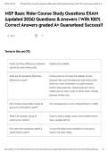MSF Basic Rider Course Study Questions EXAM &lpar;updated 2026&rpar; Questions & Answers &vert; With 100&percnt; Correct Answers graded A&plus; Guaranteed Success&excl;&excl;