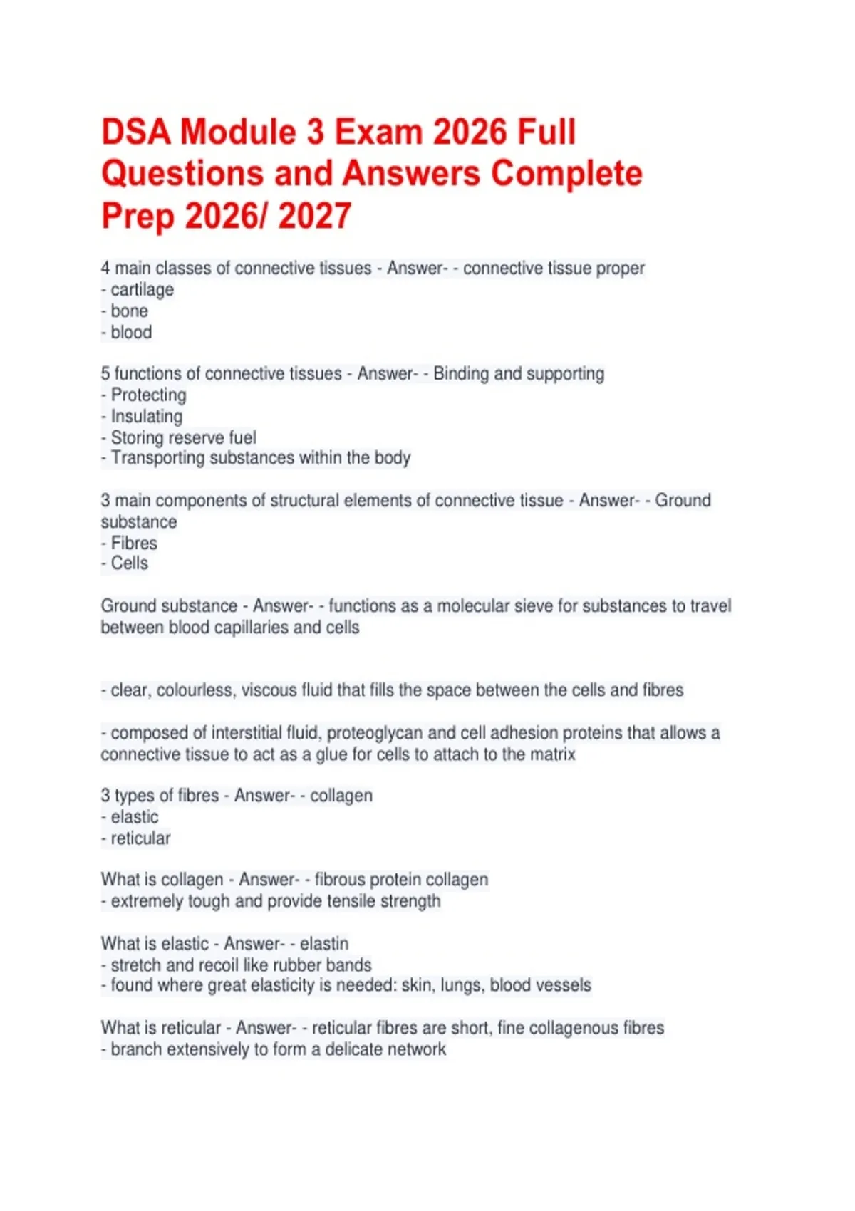 DSA Module 3 Exam 2026 Full Questions and Answers Complete Prep 2026/ ...