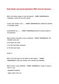 Real Estate Law Exam Questions With Correct Answers &comma;
