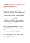 Real Estate Principles & Practices Exam Questions With Answers 