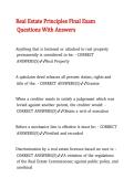 Real Estate Principles Final Exam Questions With Answers 