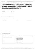 Publix Manager Test 1 Exam &lpar;Recent exam&rpar; Fully solved & updated 2026 Most COMPLETE &lpar;2026&rpar; &lpar;Latest Update 2026&rpar; UPDATE&excl;&excl;