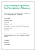 Qualys Vulnerability Management Self-Paced Training Questions With Answers 