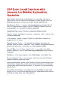 DSA Exam Latest Questions With Answers And Detailed Explanation&vert; Graded A&plus;