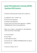 Qualys Web Application Scanning &lpar;EXAM&rpar; Questions With Answers