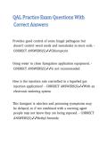 QAL Practice Exam Questions With Correct Answers