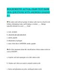 BIOCHEMISTRY ACTUAL EXAM TEST BANK 2026 QUESTIONS WITH ANSWERS GRADED A&plus;