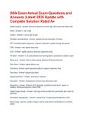 DSA Exam Actual Exam Questions and Answers &vert;Latest 2025 Update with Complete Solution Rated A&plus;
