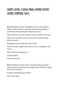 WSET LEVEL 1 2026 FINAL PAPER STUDY GUIDE VERIFIED Q&A