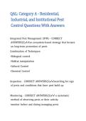 QAL Category A - Residential&comma; Industrial&comma; and Institutional Pest Control Questions With Answers 