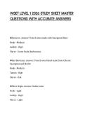 WSET LEVEL 1 2026 STUDY SHEET MASTER QUESTIONS WITH ACCURATE ANSWERS