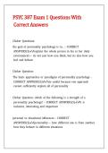 PSYC 387 Exam 1 Questions With Correct Answers