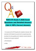 NUR 670 Exam 4 &ndash; 2026 Exam Questions & Detailed Answers &vert; Advanced Psychiatric Nursing &vert; Complete Exam