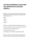 WV STATE LIFE INSURANCE ACTUAL PAPER 2026 QUESTIONS WITH SOLUTIONS GRADED A
