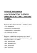 WV STATE LIFE INSURANCE COMPREHENSIVE STUDY GUIDE 2026 QUESTIONS WITH CORRECT SOLUTIONS GRADED A